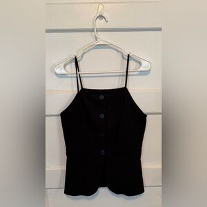 Express High Neck Button Front Split Hem Tank